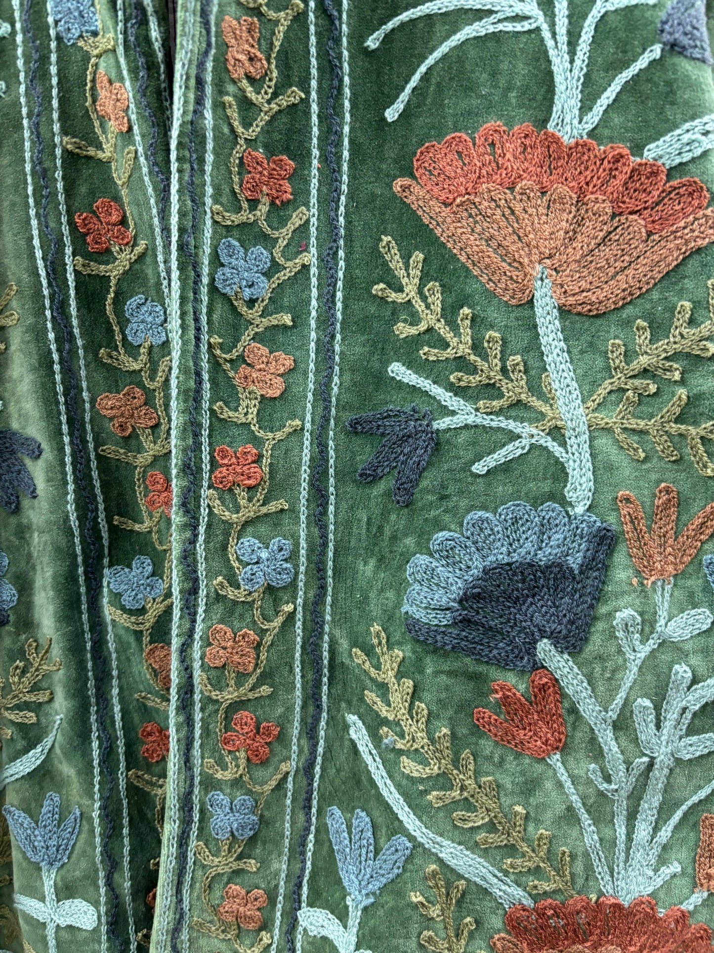 The Gulbadan Forest — Hand Suzani Embroidered Velvet Jacket - Default Title - Zoshak