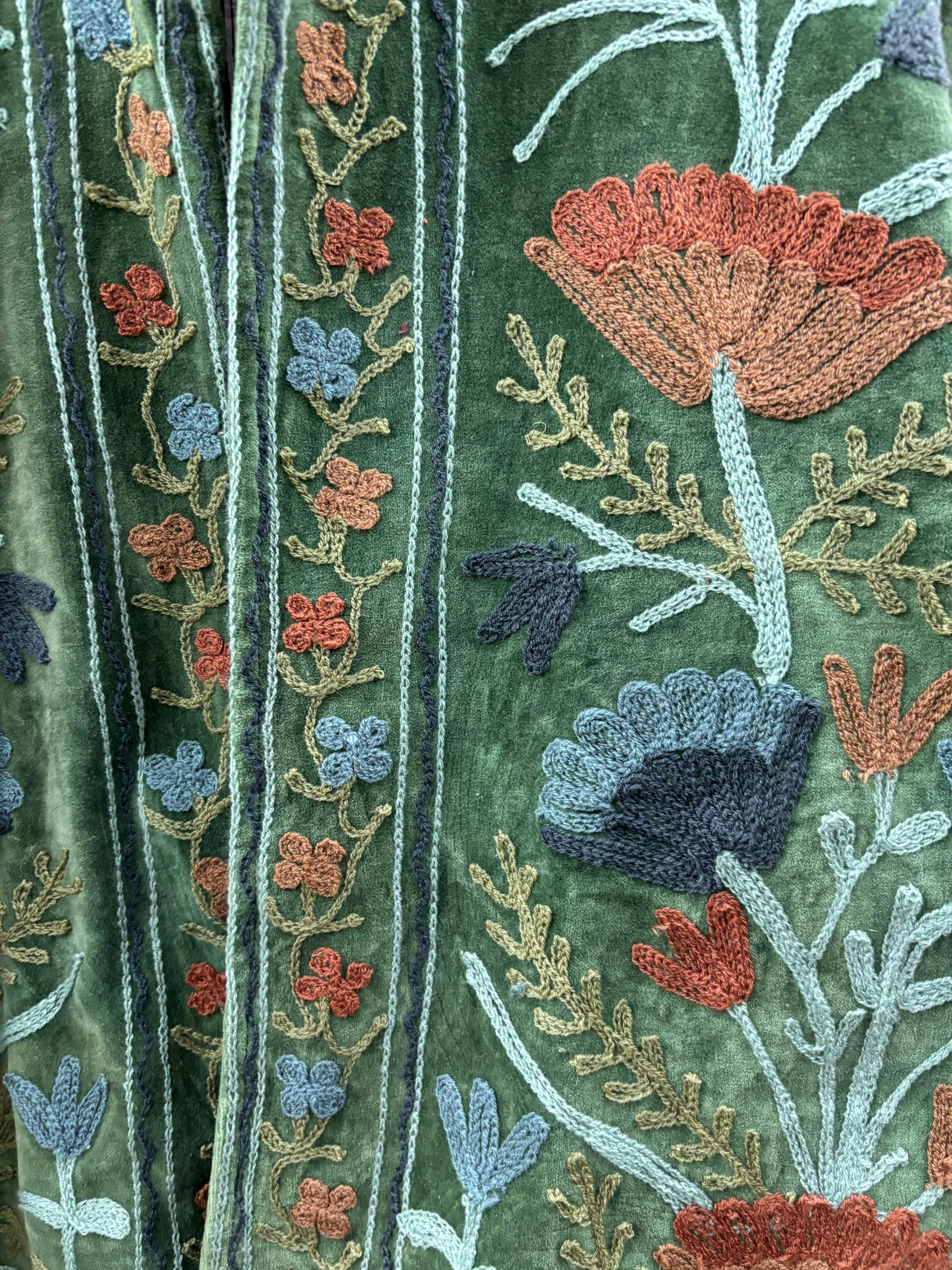 The Gulbadan Forest — Hand Suzani Embroidered Velvet Jacket - Default Title - Zoshak