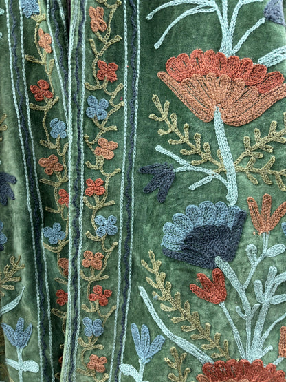 The Gulbadan Forest — Hand Suzani Embroidered Velvet Jacket - Default Title - Zoshak