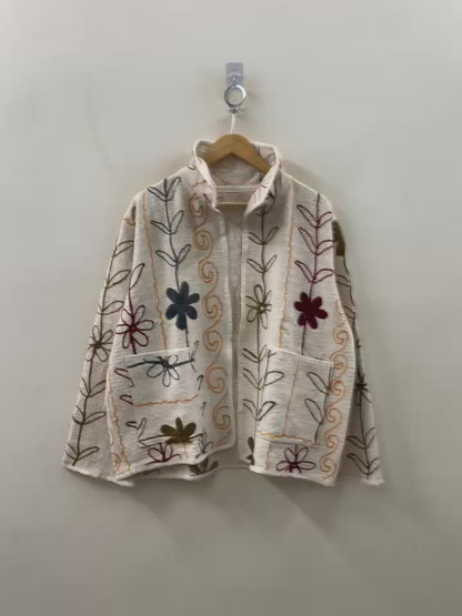 The Bagh Jacket — Ivory Wildflower